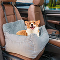 Dog Car Seat Booster with Safety Straps & Storage Pockets