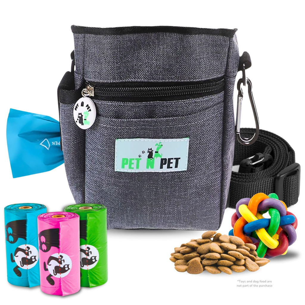 Dog Training Treat Pouch with Waste Bag Dispenser & Adjustable Wear Options