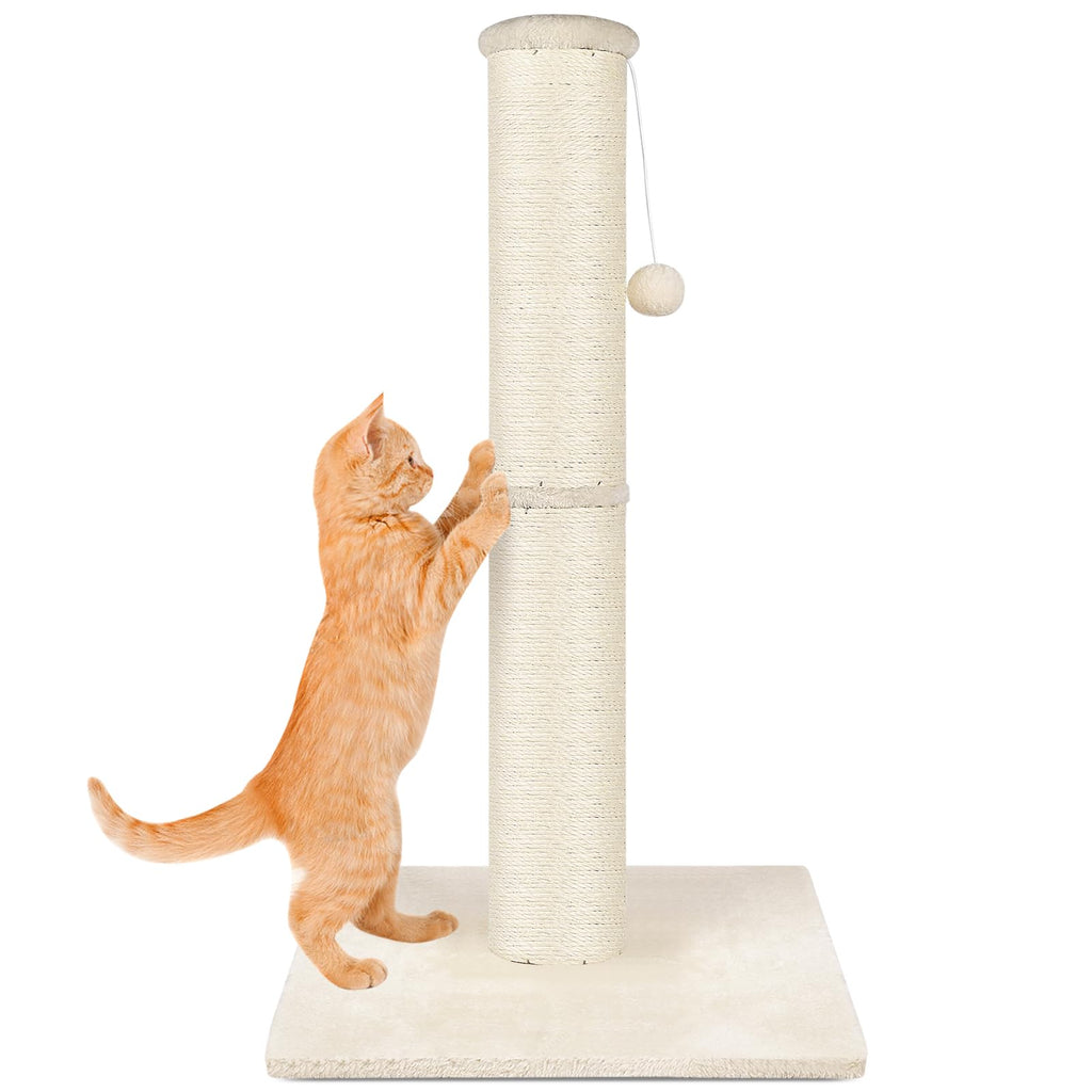 33-Inch Cat Scratching Post with Natural Sisal & Stable Base
