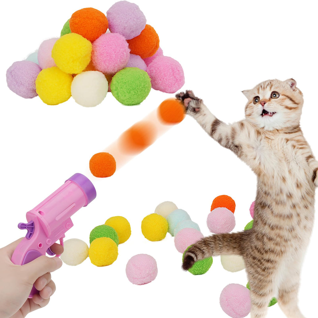 Interactive Cat Ball Launcher Toy with 50 Plush Balls
