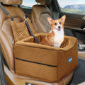 Aupures Small Dog Car Seat Booster with Safety Straps & Foam Cushion