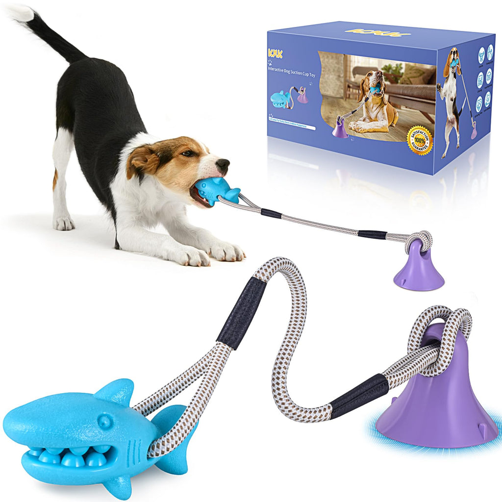 Alligator Suction Cup Dog Toy with Treat Dispenser & Tug Rope
