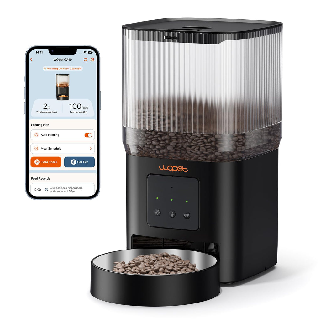 Smart WiFi Automatic Cat Feeder 4L with App Control & Voice Recorder