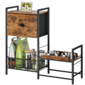 Adjustable Elevated Dog Bowl Station with Storage & Drawers