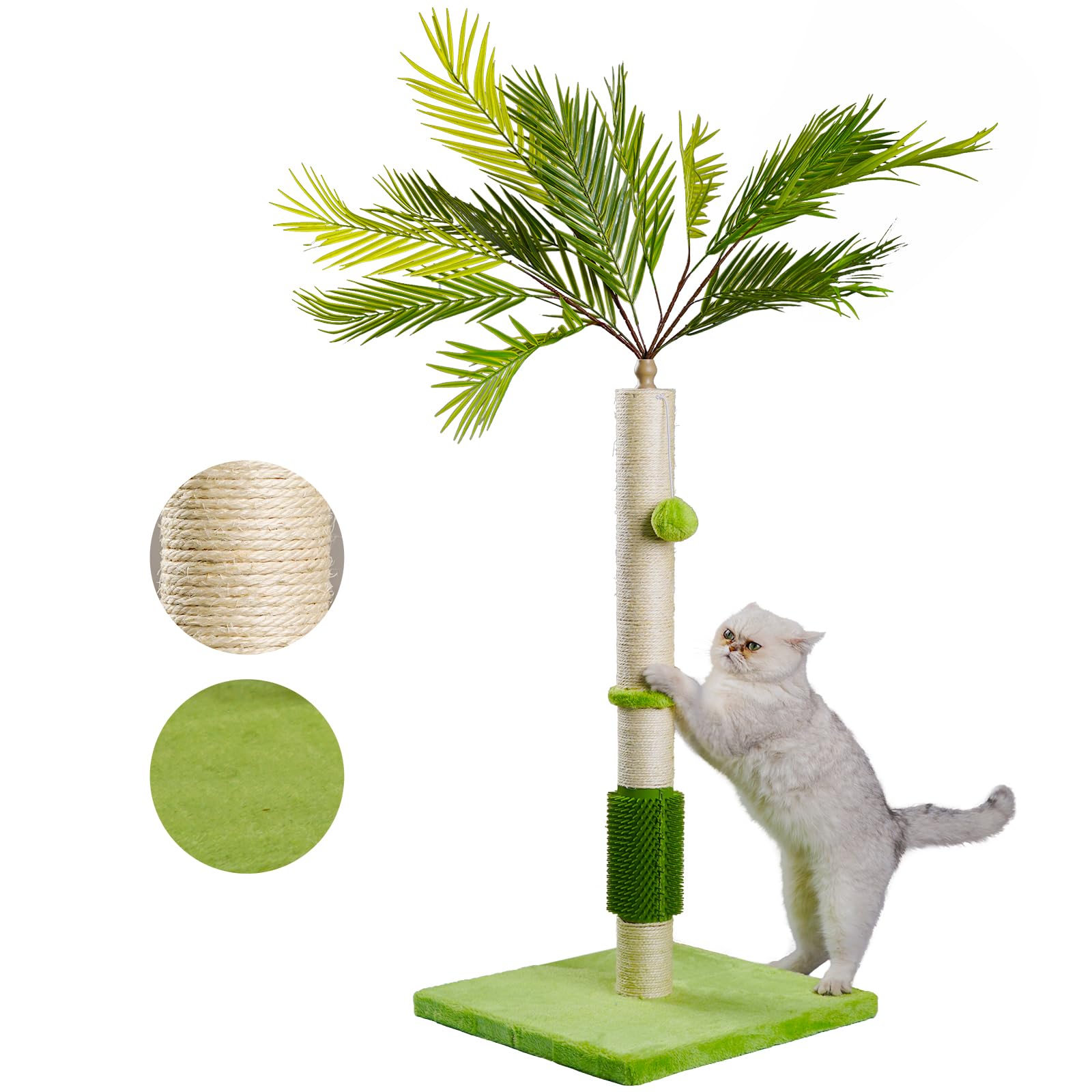 40-Inch Sisal Cat Scratching Post with Hanging Toys