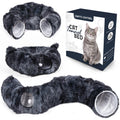3-in-1 Cat Tunnel Bed with Spring Toys & Hanging Ball